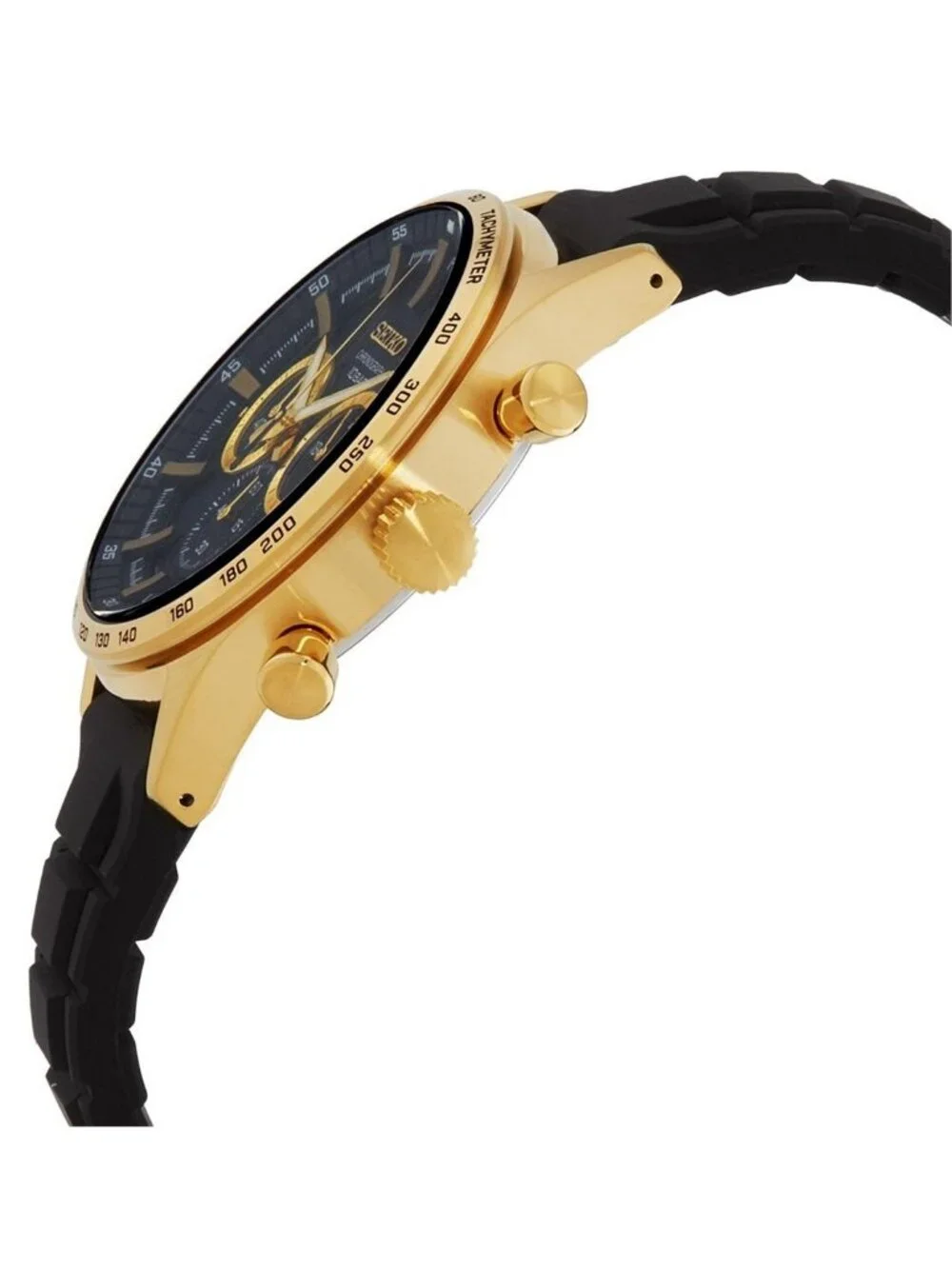 NWT Seiko Chronograph Quartz Black Dial Men's Watch